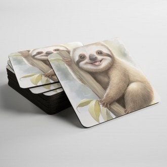 Coasters Watercolor sloth
