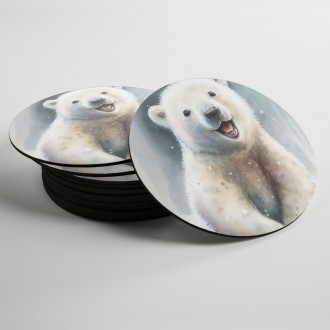 Coasters Watercolor polar bear