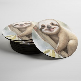 Coasters Watercolor sloth