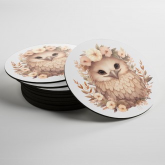 Coasters Baby eagle in flowers