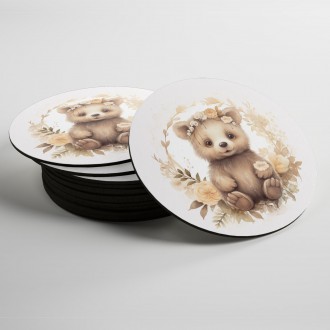 Coasters Grizzly cub in flowers