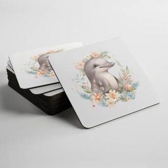 Coasters Baby dolphin in flowers