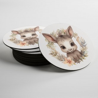 Coasters Baby donkey in flowers