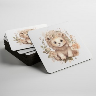 Coasters Lion cub in flowers