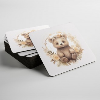 Coasters Grizzly cub in flowers
