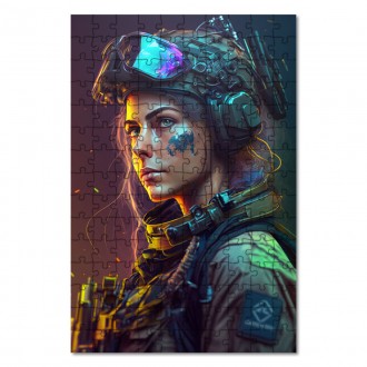 Wooden Puzzle Female soldier