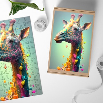 Wooden Puzzle Psychedelic Giraffe 3