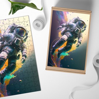 Wooden Puzzle Flying astronaut