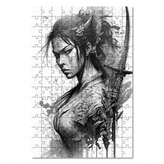 Wooden Puzzle Japanese warrior girl 4
