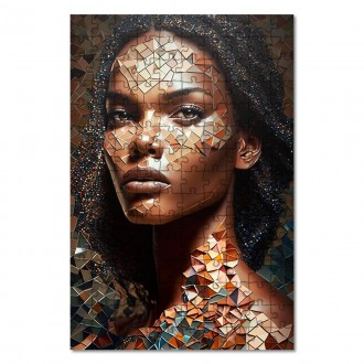 Wooden Puzzle Woman in mosaic