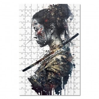 Wooden Puzzle Japanese warrior girl 3