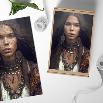 Wooden Puzzle Native American woman