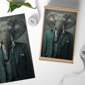 Wooden Puzzle An elephant in a suit