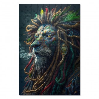 Wooden Puzzle Rastafarian Lion 2