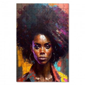 Wooden Puzzle Modern Art - Afro American Woman 2