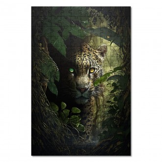 Wooden Puzzle Jaguar in the jungle