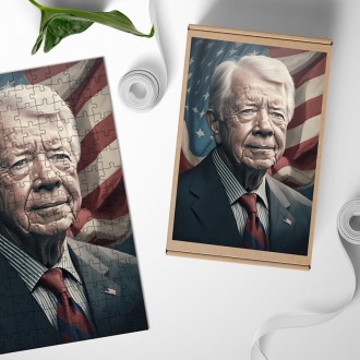 Wooden Puzzle US President Jimmy Carter