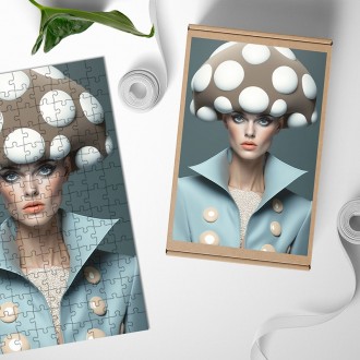 Wooden Puzzle Fashion - toadstool mushroom