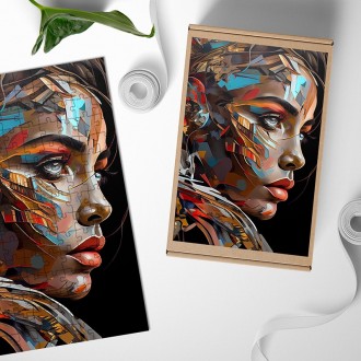 Wooden Puzzle Oil painting - Mosaic face