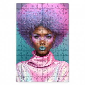 Wooden Puzzle Purple Afro