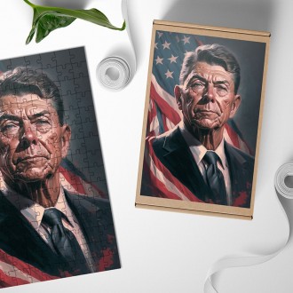 Wooden Puzzle US President Ronald Regan