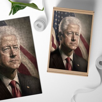 Wooden Puzzle US President Bill Clinton