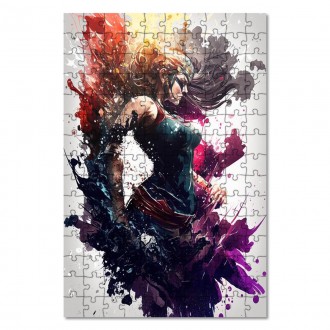 Wooden Puzzle Valkyrie in a swirl of colors