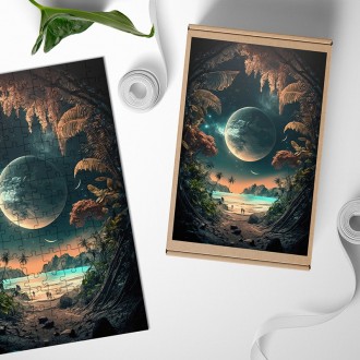 Wooden Puzzle Space Nature - Tropical Island 1