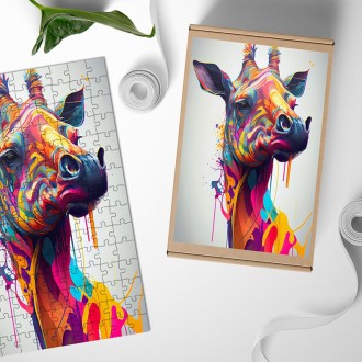 Wooden Puzzle Giraffe in colors