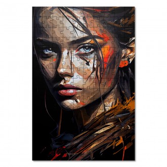 Wooden Puzzle Oil painting - Girl