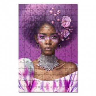 Wooden Puzzle Purple Afro 1