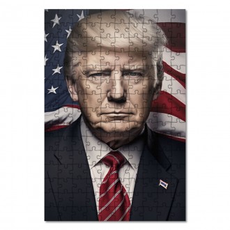 Wooden Puzzle US President Donald Trump