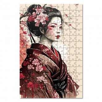 Wooden Puzzle Japanese woman 2