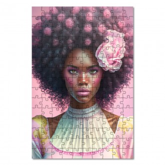 Wooden Puzzle Pink afro