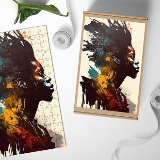 Wooden Puzzle Modern Art - Face in Color
