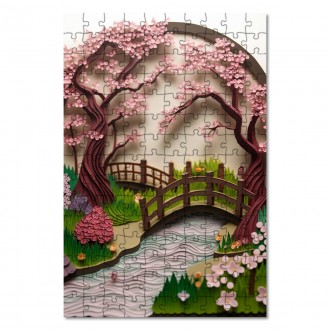 Wooden Puzzle Paper landscape - garden