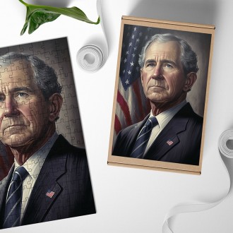 Wooden Puzzle US President George W