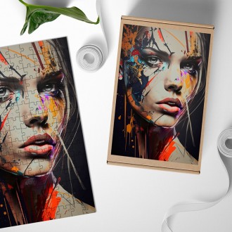 Wooden Puzzle Woman in colors