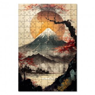 Wooden Puzzle Sunset over Japan