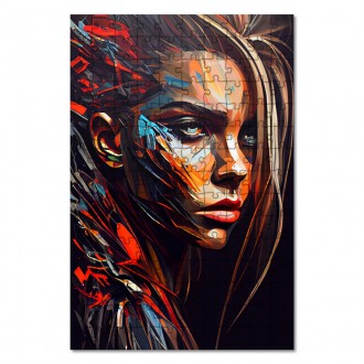 Wooden Puzzle Modern art - oil painting