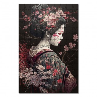 Wooden Puzzle Japanese woman 1