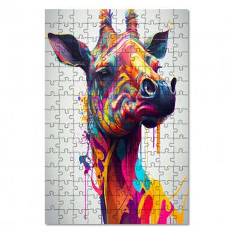 Wooden Puzzle Giraffe in colors