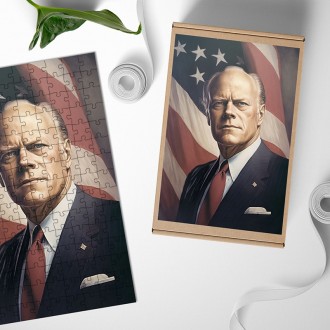 Wooden Puzzle US President Gerald Ford