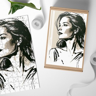 Wooden Puzzle Pencil painting - woman