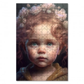 Wooden Puzzle Little girl with flowers in her hair