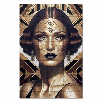 Wooden Puzzle Retro poster - woman