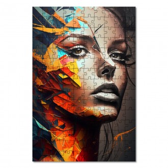 Wooden Puzzle Posterized face of a woman