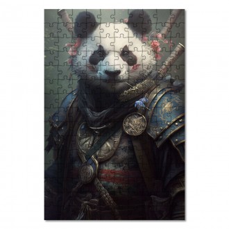 Wooden Puzzle Panda warrior