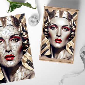 Wooden Puzzle Retro poster - woman 1