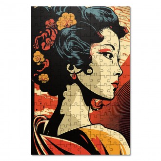 Wooden Puzzle Painting - Geisha